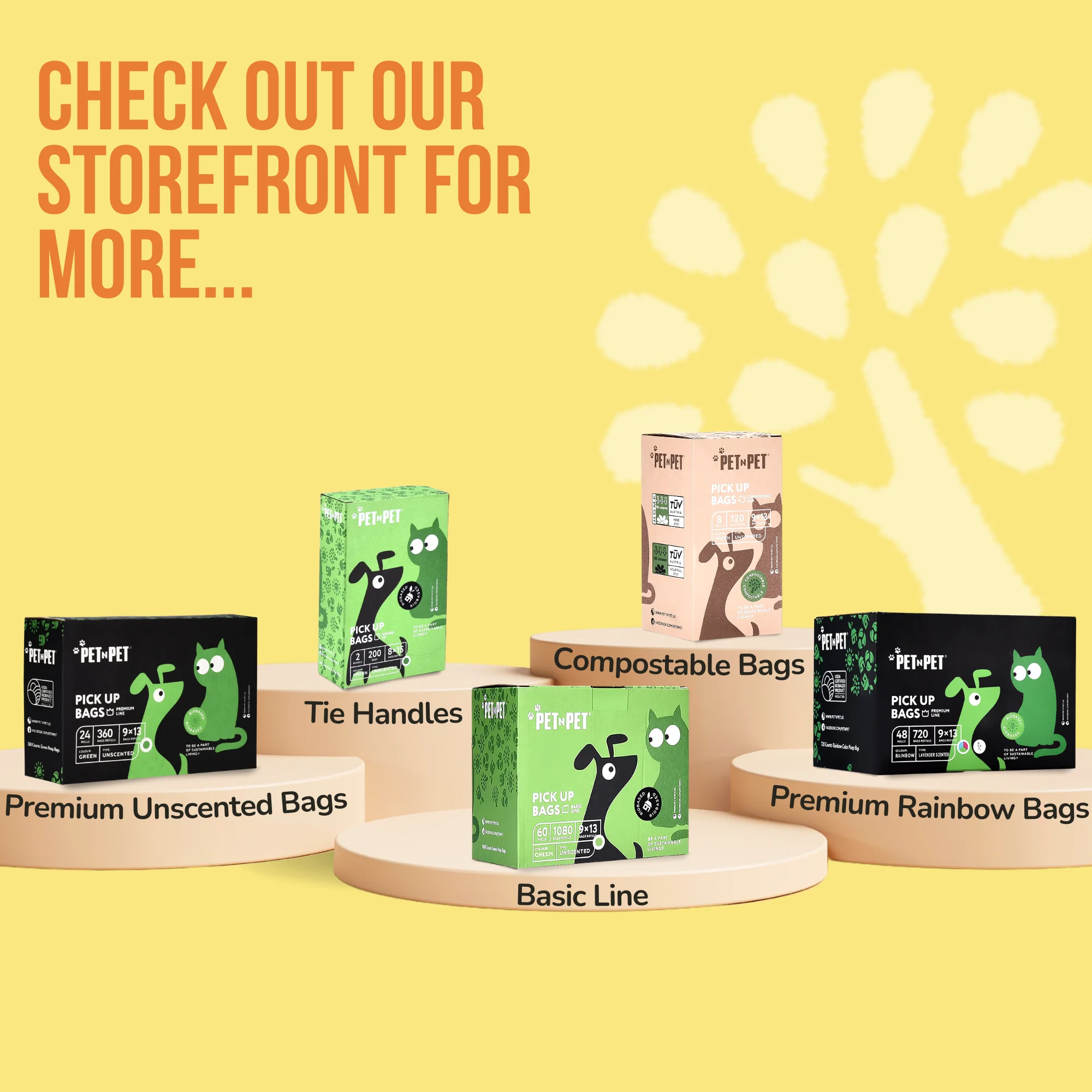 Dog Poop Bags Unscented Biodegradable 38% Plant Based & 62% PE Extra Thick 1080 Counts