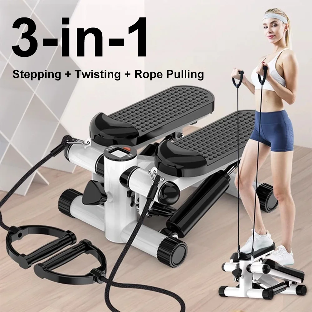 Indoor Stepper Cardio Fitness Equipment with 2 Detachable Ropes for ...