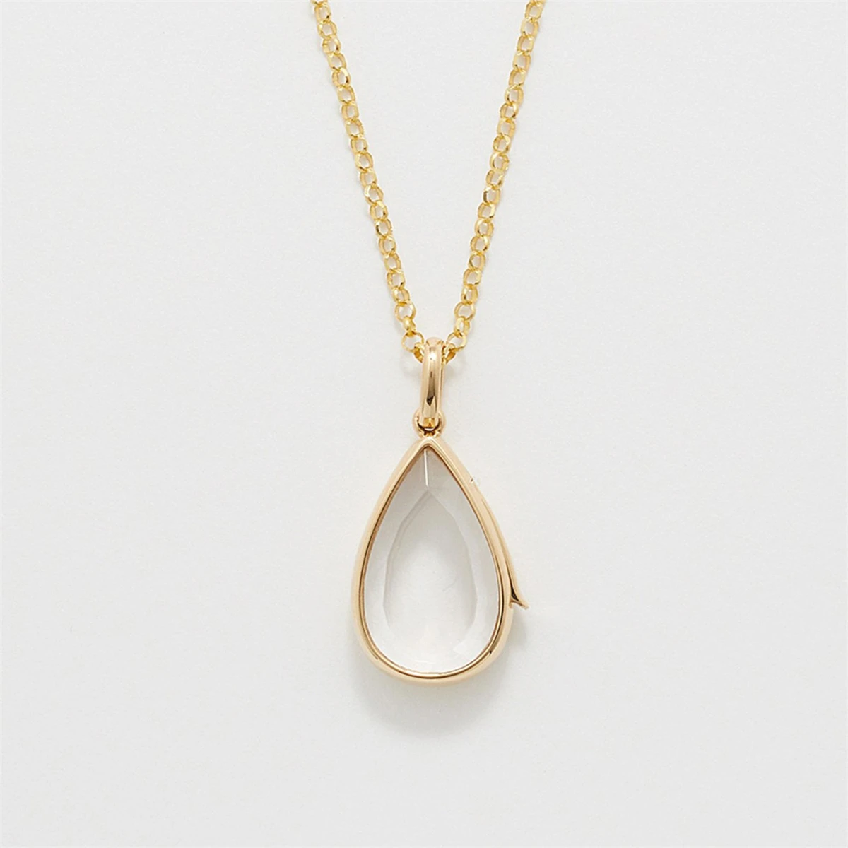 Adjustable Gold-Plated Water Drop Pendant with Collarbone Chain