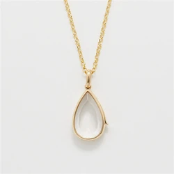 Adjustable Gold - Plated Water Drop Pendant with Collarbone Chain (Necklace)
