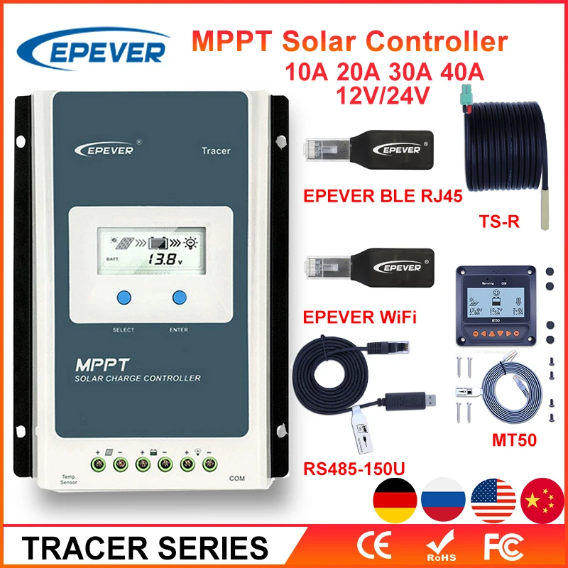 EPEVER-Tracer-Series-MPPT-40A-30A-20A-10A-Solar-Charger-Controller-LCD ...