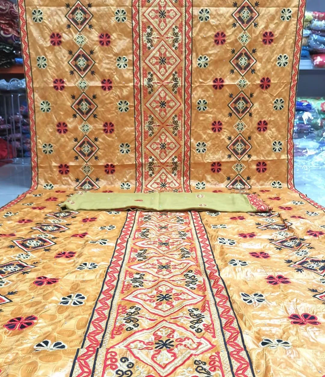 2022 newest design african fabrics nigeria basin brocade popular guinea