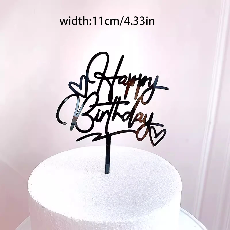 XINGXINLIAN 4 Pezzi Decorazioni Torta Compleanno, Happy Birthday Decorazioni Torta, Acrilico Cake Topper Compleanno, Glitter Topper Cupcake per Decorazioni(Oro, Rosa, Argento, Nero XINGXINLIAN 4 Pezzi Decorazioni Torta Compleanno, Happy Birthday Decorazioni Torta, Acrilico Cake Topper Compleanno, Glitter Topper Cupcake per Decorazioni(Oro, Rosa, Argento, Nero