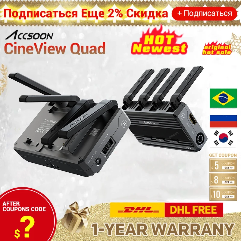 ACCSOON CineView QUAD/SE Wireless Video Transmission 500ft HDMI SDI Dual  Band Near-Zero Latency Transmitter Receiver System
