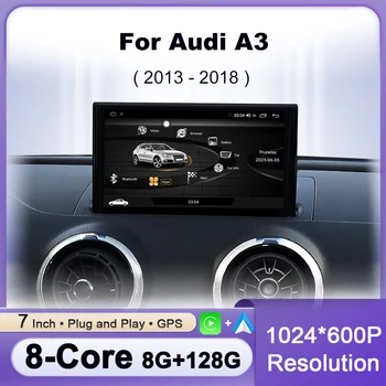 CarPlay Wireless Android 16 per Audi A3 2013-2018, Radio Multimediale per Auto, Navigazione GPS, WIFI, DSP Cablato, Schermo Touch da 7 Pollici