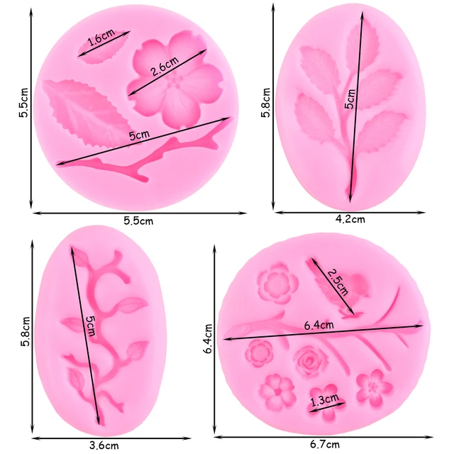 Fa Ág Szilikon Formák Őszibarackvirág Fondant Penész Madár Levelek Torta Dekorációs Szerszámok Cukorkás Csokoládé - Image 2
