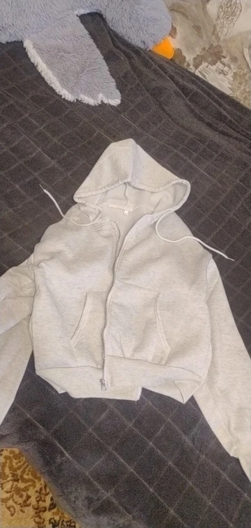 Y2 K Oversized Zip Hoodie Women Crop Top Autumn Winter Cozy photo review
