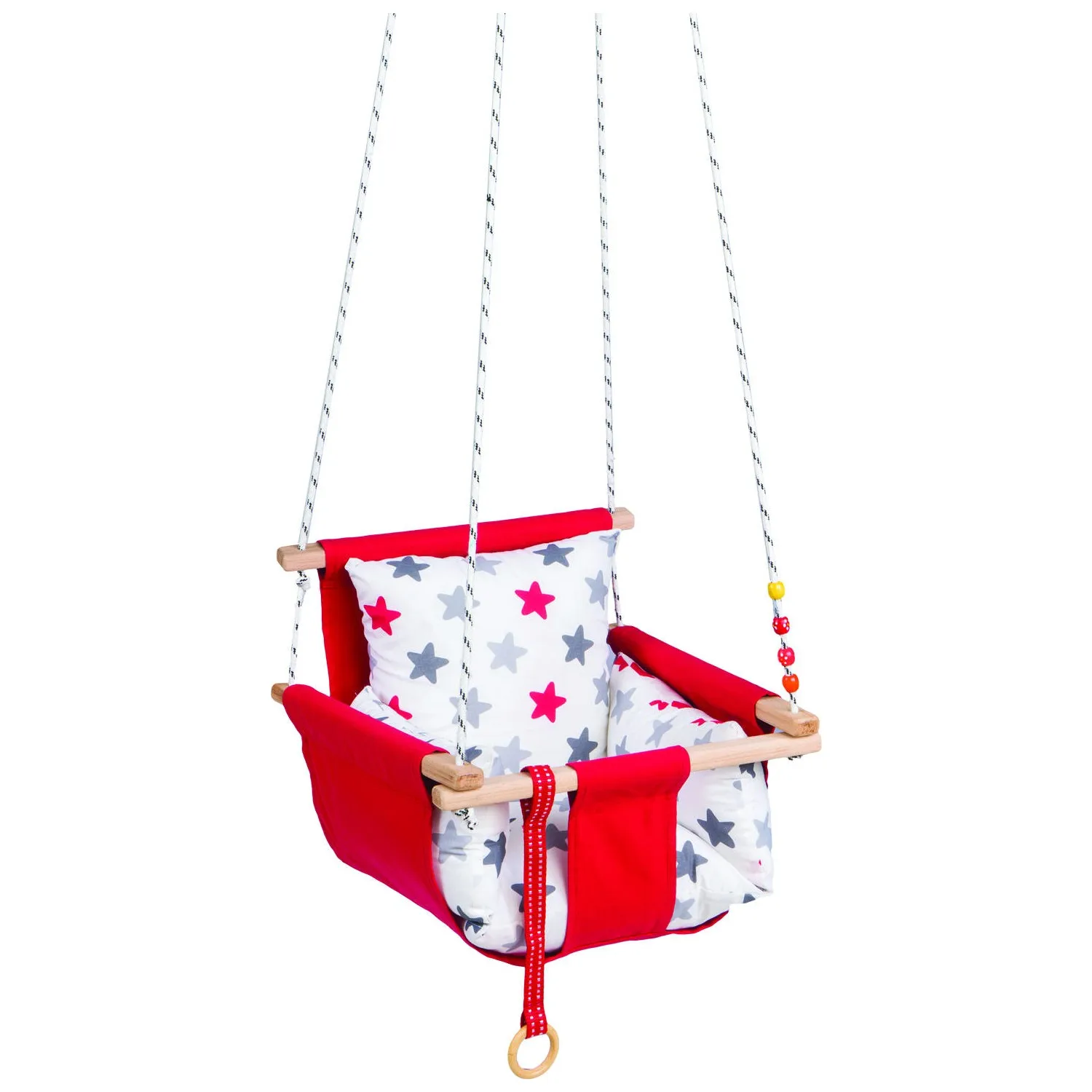 Wooden Swing Hammock Baby Kids Indoor Outdoor with Safety Belt