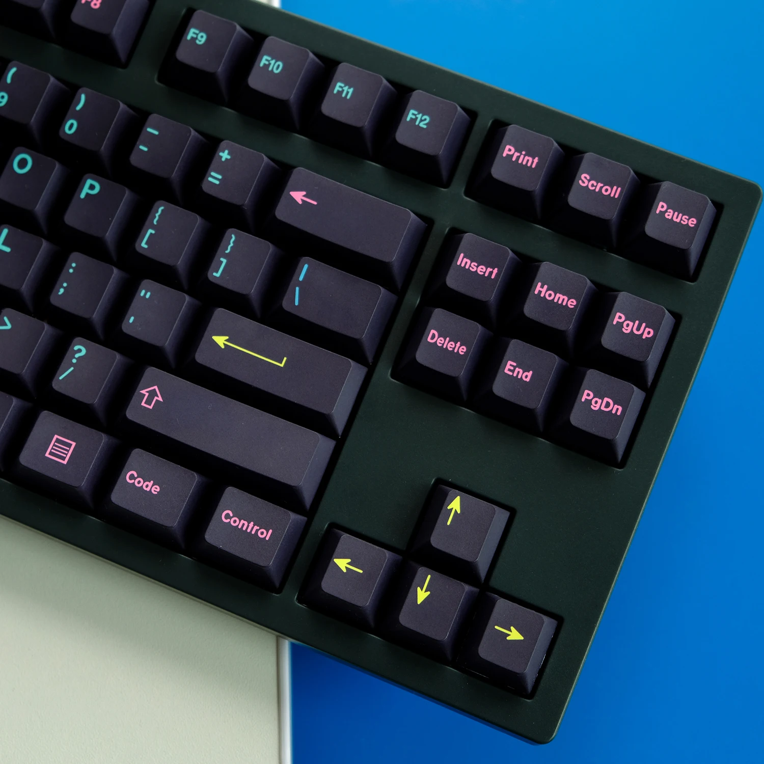 Chaves Gmk Miami Nights Keycaps Cherry Perfil Pbt 5-side Tintura Sublimação Teclado Mecânico Keycap para mx Switch 1.75u Shif 143 - Imagem 2