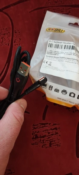 NNBILI 120W Fast Charging USB to C Cable, Nylon Braided, 90 ° Bend Design, Suitable for of Huawei，no xiaomi、iPhone、Samsung ﻿ photo review