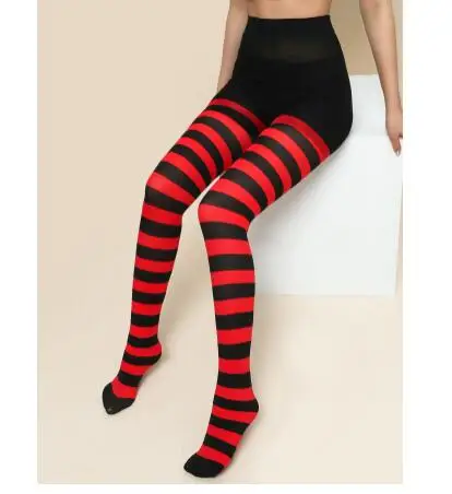 Striped Pantyhose Women Girls Rainbow Multicolor Striped Tights