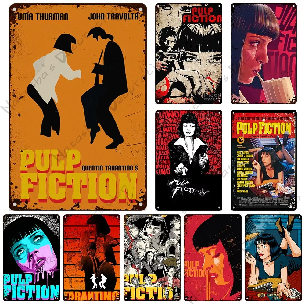 Affiche de Film Rouillé en Métal de Pulp Fiction, 18 Signes