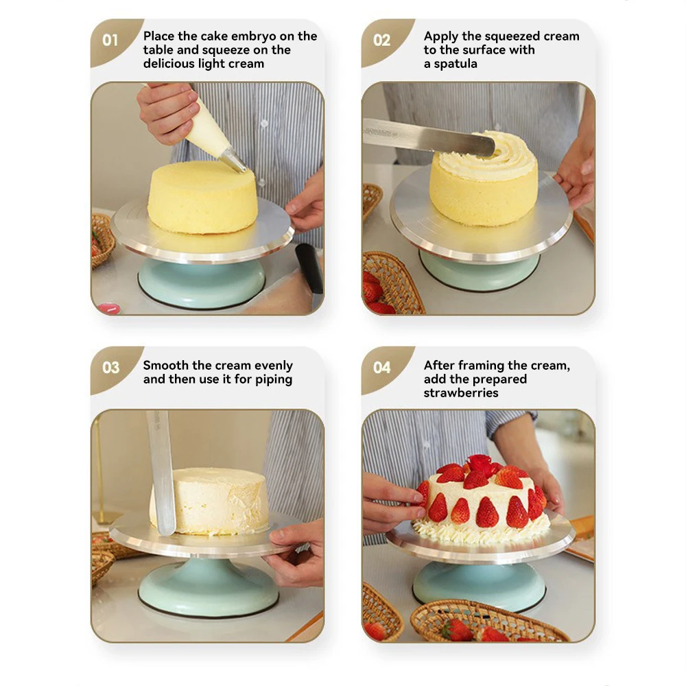 Aluminium Alloy Revolving Round Shape Cake Turntable 12 Inch Rotating Cake Stand for Cake, Cupcake Decorating Supplies: 3 - 5 Days Free Delivery Only UK