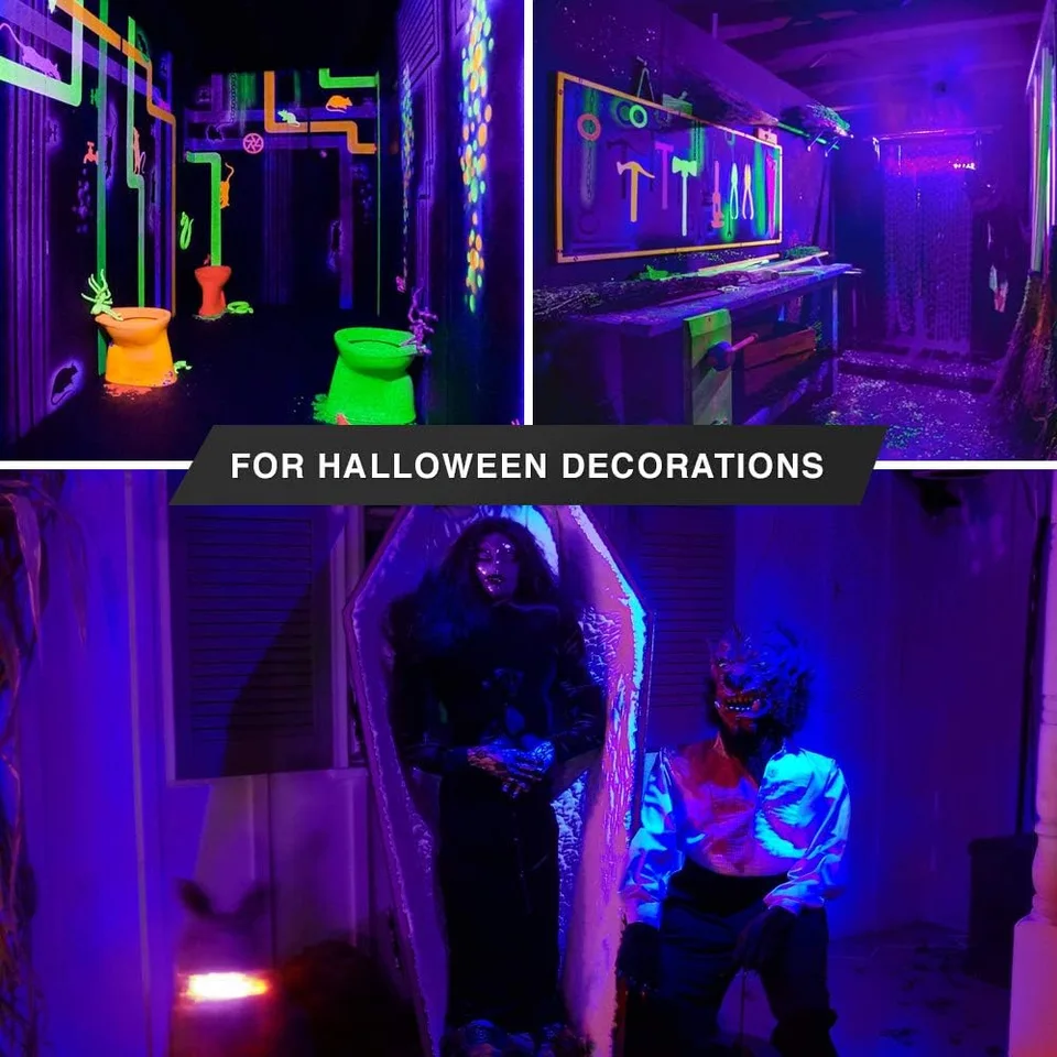 Lampadine UV LED 9W 395nm - Set Da 2, Luce Nera Per Feste, Body Painting E Decorazioni Fluorescenti - Foto 10