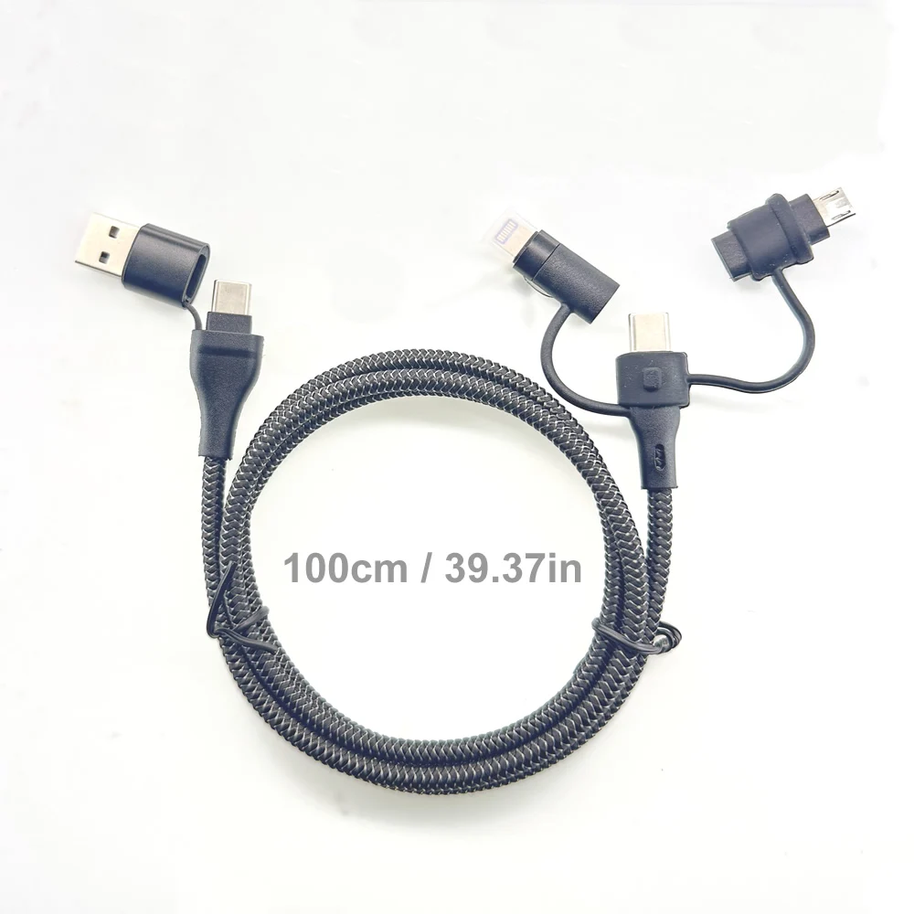 ตัวเลือกสินค้า สายชาร์จ USB-C 4-in-1 ทนทาน ชาร์จเร็ว ใช้กับ iPhone Samsung MacBook