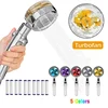 360 Degrees Rotation Turbo Fan Shower Head High Pressure Water Saving Spray Adjustable Showerhead Filters Bathroom Accessories 2