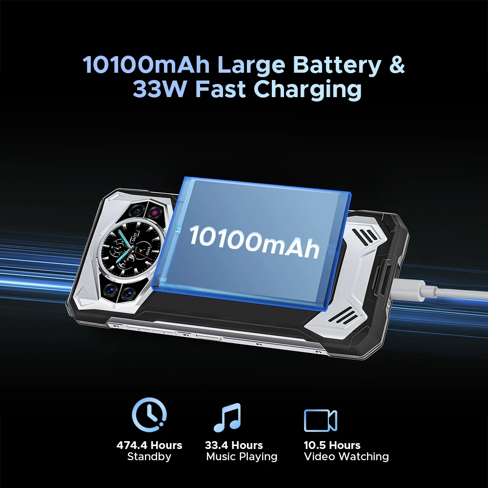 Versione globale DOOGEE S200 Telefono robusto 5G Display da 6,72" 120Hz 12GB 256GB 100MP AI Fotocamera principale Batteria da 10100mAh Smartphone NFC - immagine 6