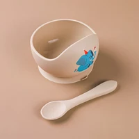 2PCS/Set Silicone Baby Feeding Bowl Tableware for Kids Waterproof Suction Bowl With Spoon Children Dishes Kitchenware Baby Stuff 2