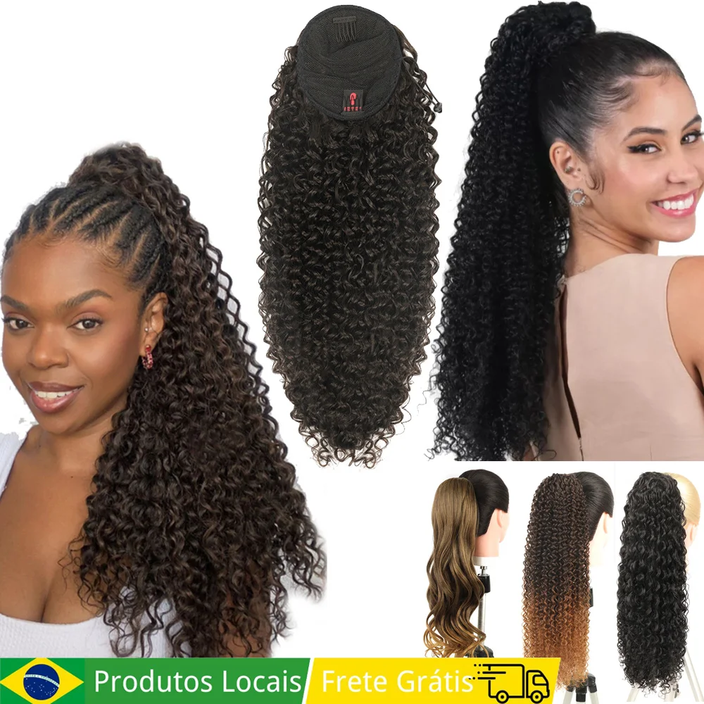 Aplique Rabo de Cavalo Profundas Cabelo Fibra Proteica Orgânica de Alta Qualidade Desgaste