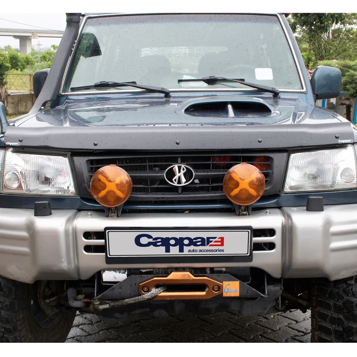 Per Hyundai Galloper Spoiler Di Protezione Del Cofano Anteriore 1997-2003 Bug Shield Hood Deflector Guard-Body Kit Diffusore Copertura Dello Specchio