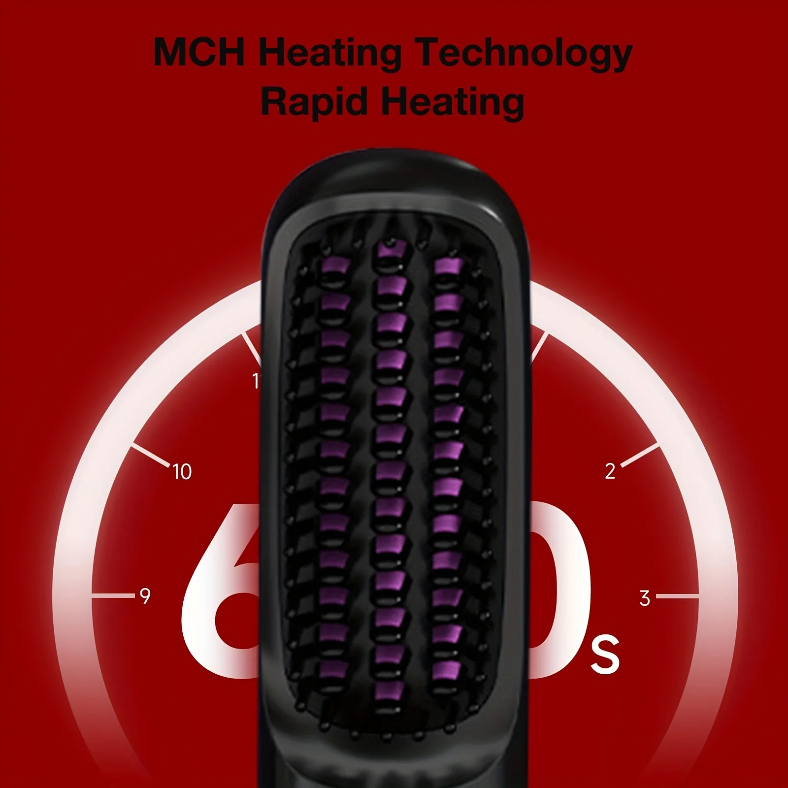 Electric Hair Straightener Brush Portable Fast Heating USB Rechargeable Negative Lons Professional Fashion Straightening Comb