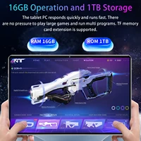 Tablette 14 cœurs 10,36 pouces 16 Go 1 To 2026 Global Nouvelle tablette Android 13 4K HD 5G WIFI Bluetooth WPS 20000mAh 6