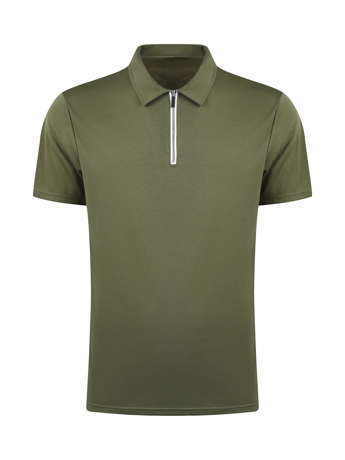 Polo Shirt For Men Solid Golf Clothing Daily Casual Zipper Polo Shirts Summer Breathable Turn-Down Collar Streetwear Male Tops