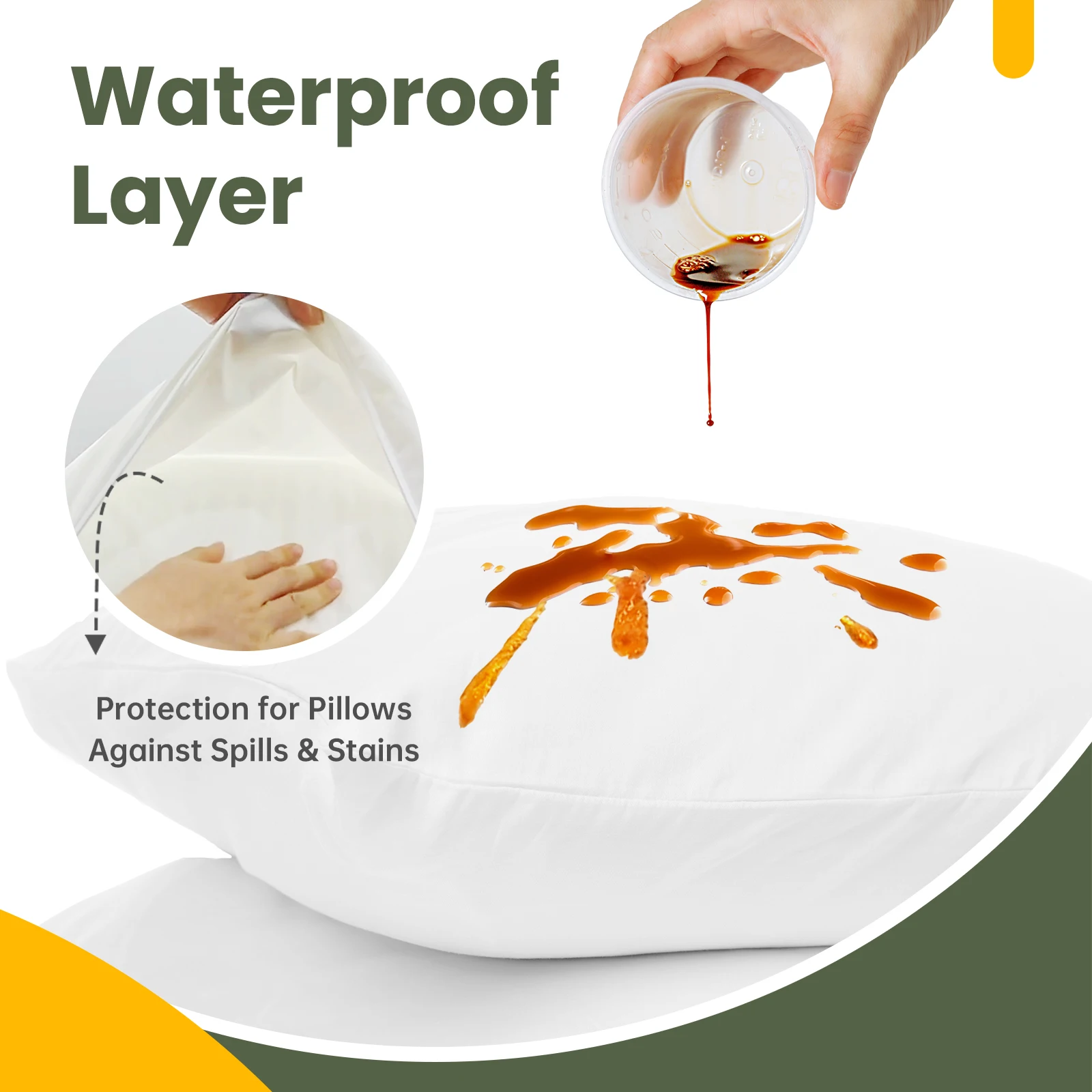 100% Waterproof Zipper Pillow Protector Covers