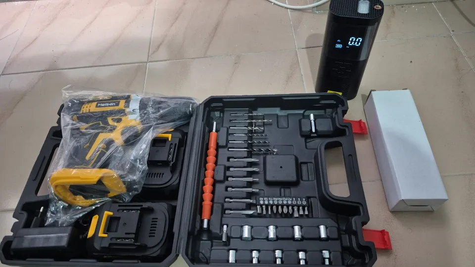 MELLWIN 25+3 Torque Electric Impact Drill Set Multipurpose Cordless Electric Screwdriver Power Tool For Makita 18V Battery Pin photo review