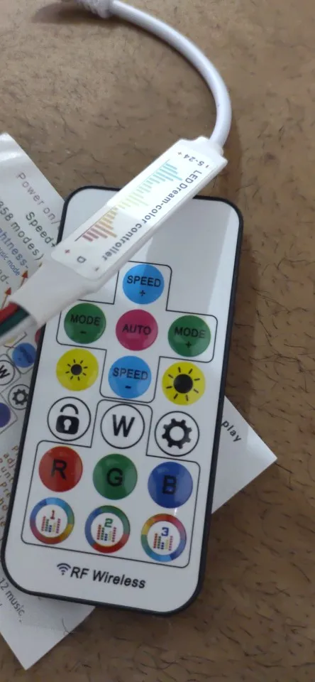 WS2812B WS2811 RGB Pixel Led Strip Music 17Keys RF Controller photo review