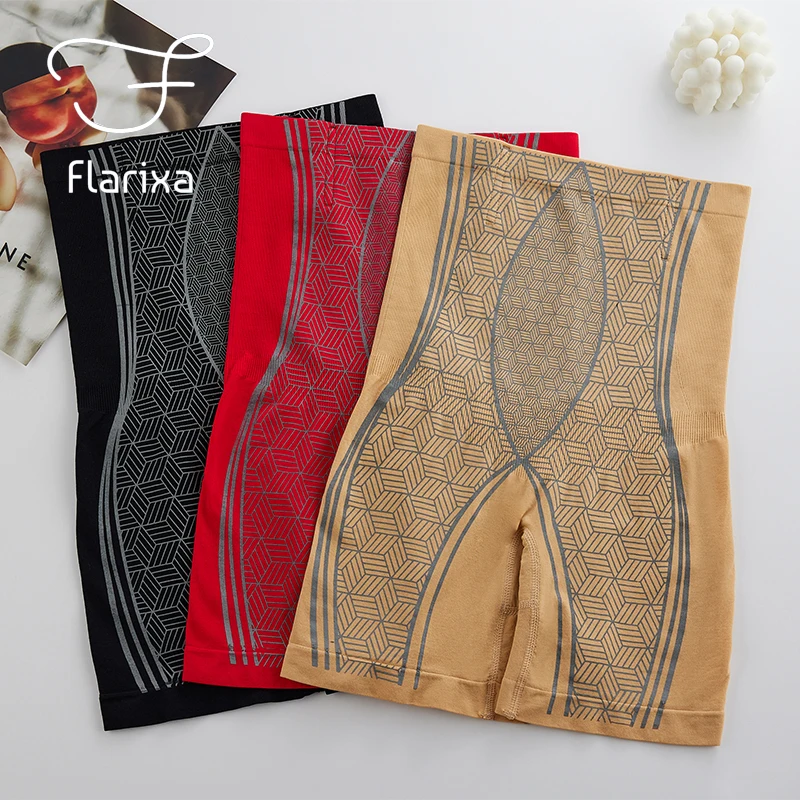 Flarixa High Waist Flat Belly Panties Seamless Women's Shorts Hip Lift Body Shaper Slimming Underwear Safety Pants Boxer Briefs,shapewear panties
