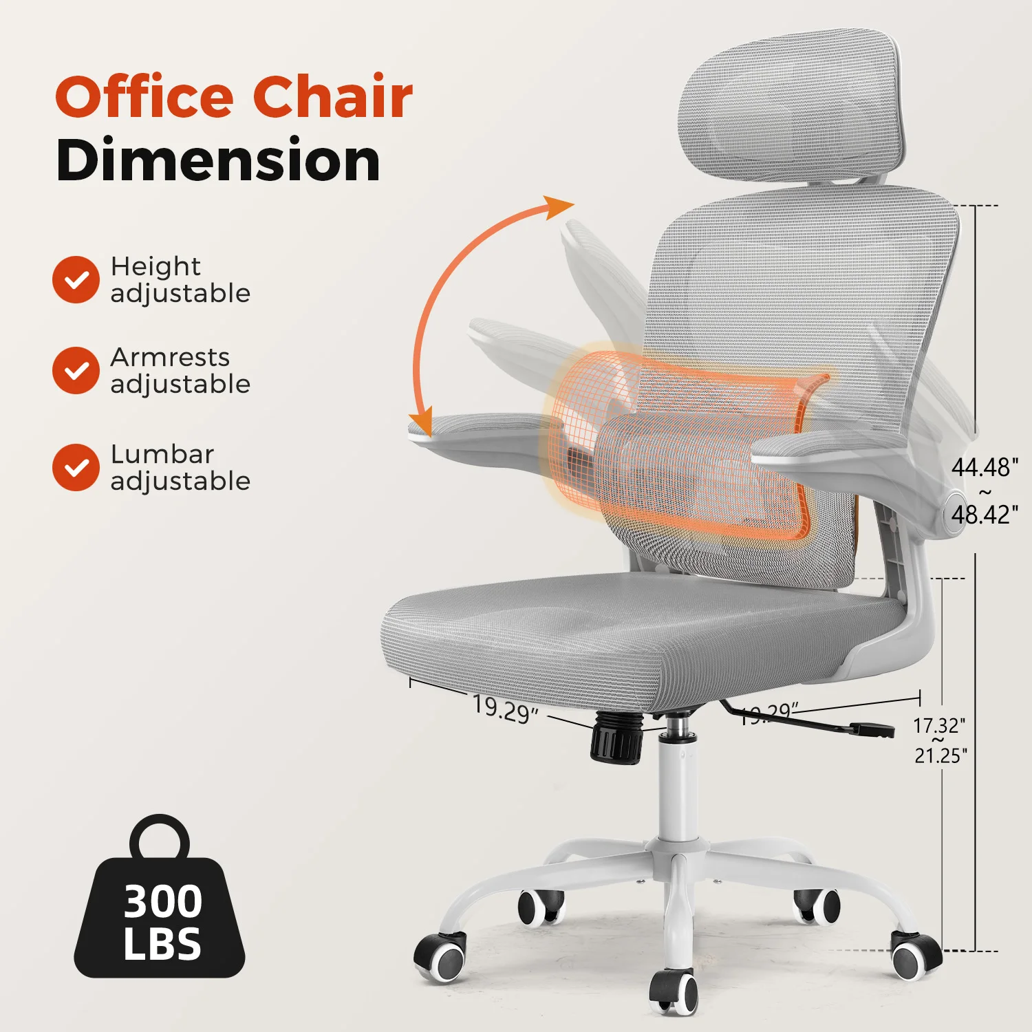 Comhoma Office Chair Ergonomic Desk Chair with Flip-Up Armrests, 3D Headrest Executive Desk Chair Comfy 2