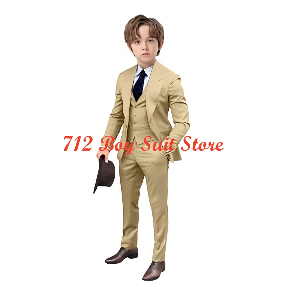 Wedding Kids Tuxedo Suit Boys 3 Pieces Blazer Vest Pants Set Slim Fit Children Outfit boys formal suit set