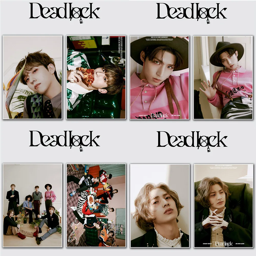 

2 шт./набор KPOP Xdinary Heroes DEADLOCK альбом постельные плакаты Gun-il Jooyeon Gaon Декоративные плакаты для стен Поклонники коллекционные подарки