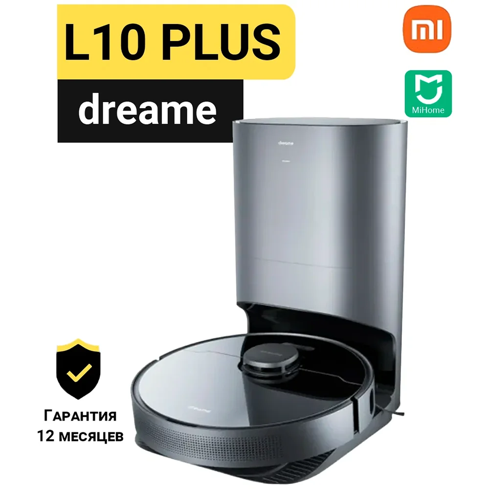  Dreame L10 Plus Robot Vacuum cleaner with cleaning base station for dry and wet cleaning black Home Appliances Cleaners household use xiaomi appliance application wireless Z10 Pro model xiaomi mop vacuum cleaner dreame 