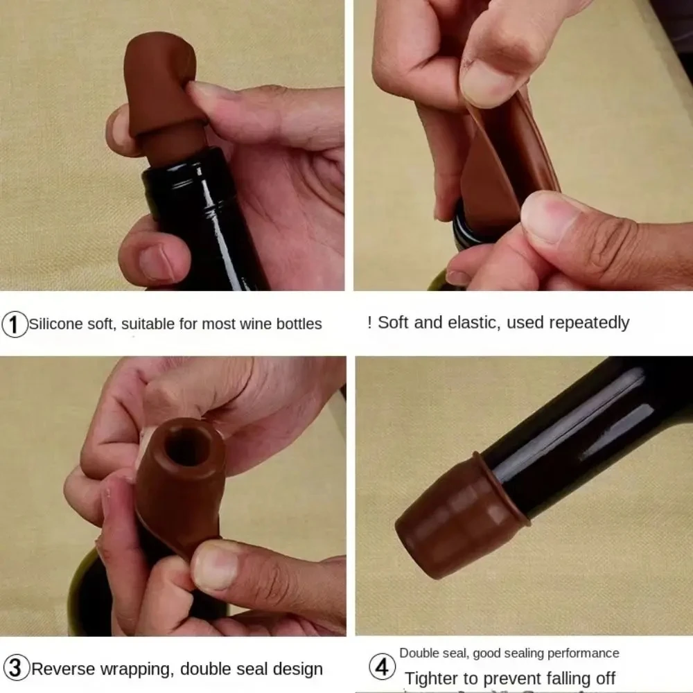 Silicone Wine Stoppers Beverage Bottle Sealer Reusable Sparkling Wine Bottle Stopper Keeping Champagne Fresh Kitchen Tools wine bottle stoppers