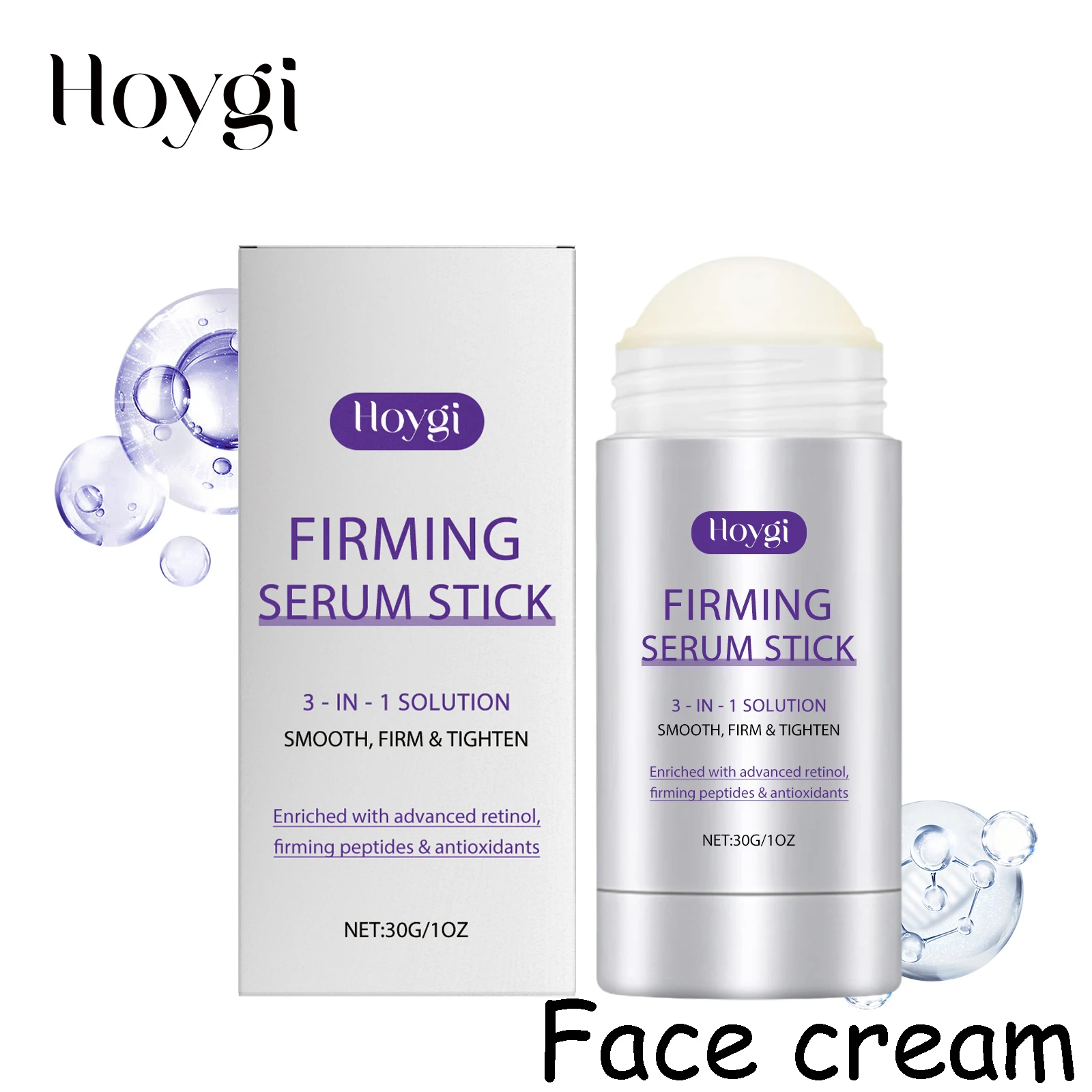 Hoygi Retinol Face Cream Stick Daily Moisturizing Enhance Skin Elasticity Improve Smoothness Nourishing Non-greasy Face Cream