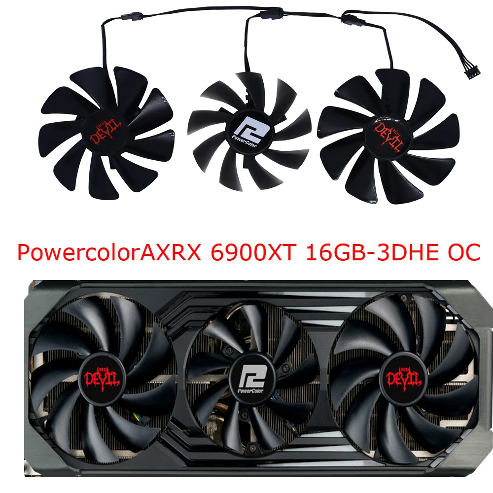 Conjunto Faça Você Mesmo Ga91s2h Gaa8s2ugraphics Fangpu Vga Coolerrefrigerador Gpuventilador Placa de Vídeopara Powercolor Red Devil rx 6900 Xtpara Powercolor ax rx 6950xt 16gbpara Powercolor ax rx Rx6800 16gb Pcs - Imagem 2