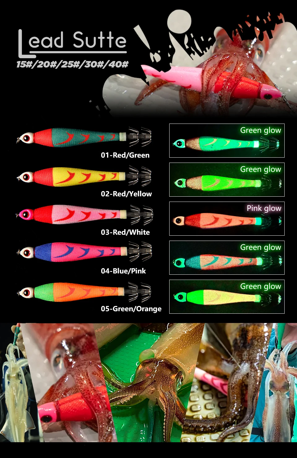 LETOYO TRAXEX 150-56g blei sutte Leucht tintenfisch jig Künstliche köder Für Webfoot Octopus angeln Tintenfisch lockt tintenfisch locken – Detail 6