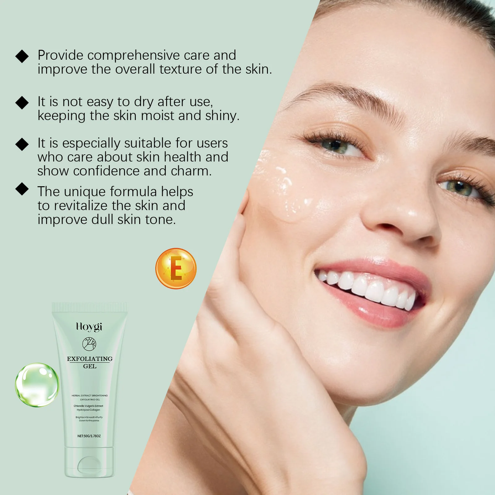 Hoygi Collagen Exfoliating Gel Gentle Remove Dead Skin Improve Smoothness Moisturizing Reduce Dullness Brightening Skin Gel