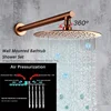 Rainfall Shower Set Rose Gold Wall Mounted Bathroom Shower Mixer Brass Faucet Hot Cold Water Mixer Tap With Head 8/10/12 Inch 4