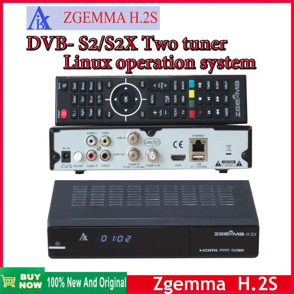 Vendita Calda!!!! Ricevitore Hdtv Linux Ufficiale Zgemma H.2S Mheg-2/4 H.264 Due Sintonizzatore Satellitare Dvb-S2 Ricevitore Decodificatore Digitale 
