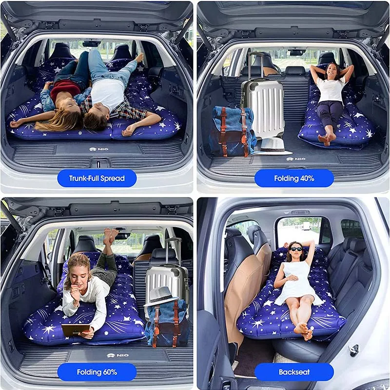 SUV Air Mattress Camping Bed Cushion Pillow Inflatable Car Bed Mattress for SUV Portable Car Air Back Seat
