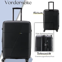 Ensemble de 3 valises rigides SUPER SOLU, extensibles, en polypropylène PP, valise trolley avec serrure TSA, 4 roues doubles, 360° ° Valises de cabine imperméables et légères, DLX727 6