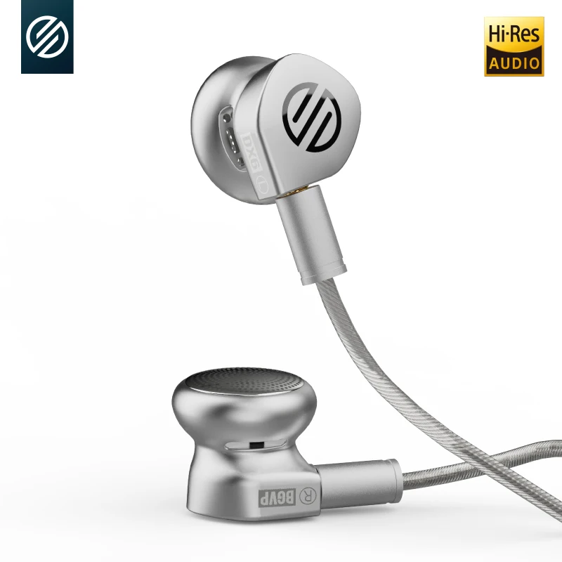 イヤホン BGVP DX6 In-Ear Monitor BGVP DX6 Wired HiFi Bass Metal Flat Head Earplugs 14.2mm LCP