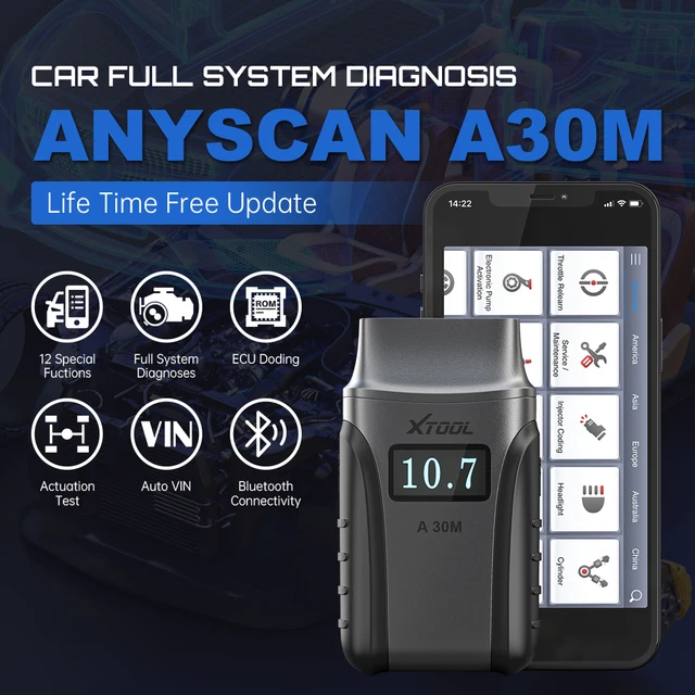 أداة تشخيص للسيارة XTOOL A30 A30M OBD2 لقارئ رمز السيارة Andriod/IOS نظام تشخيصي كامل ماسح ضوئي للتحكم ثنائي الاتجاه|Cr Key|  -2