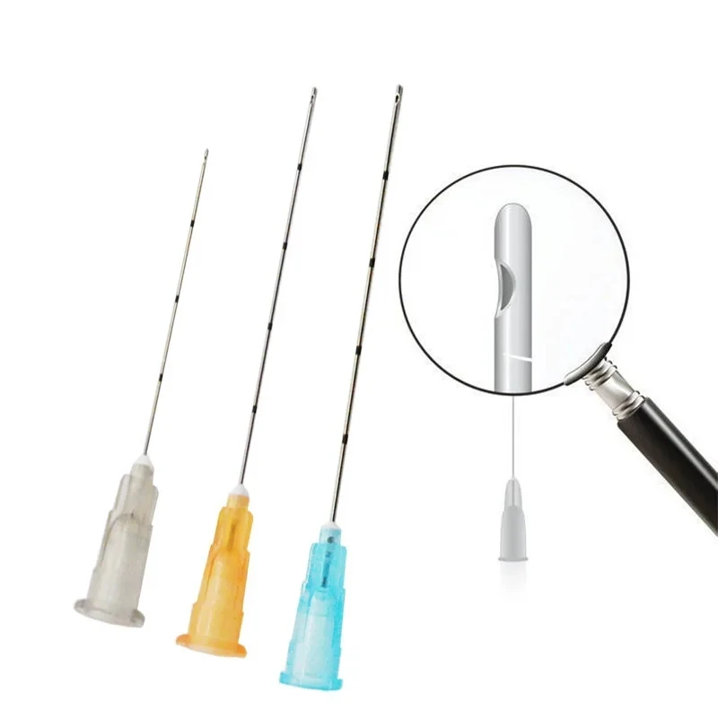 50PCS Micro Tip Blunt Cannula Filler 18G 20G 21G 22G 25G 27G 30G 25/38/50/70mm Disposable Sterile Syringe Needle