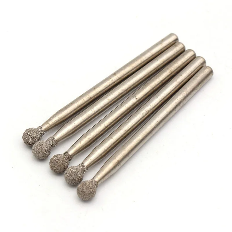 

10/5 Pcs 3mm Shank 2/2.5/3/3.5/4/5/6mm Ball Brazed Diamond Grinding Head For Polishing Abrasive Accessories Dremel Rotary Tools