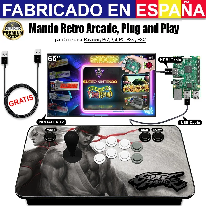 Cable Arcade Retro Controller, 3 Meter Usb Console To Play Raspberry Pi 2, 3, 4, Pc, Ps3, Ps4 Play Mame Retro Arcade Games With American Quality Controllers. European Manufacture Apcym - - AliExpress