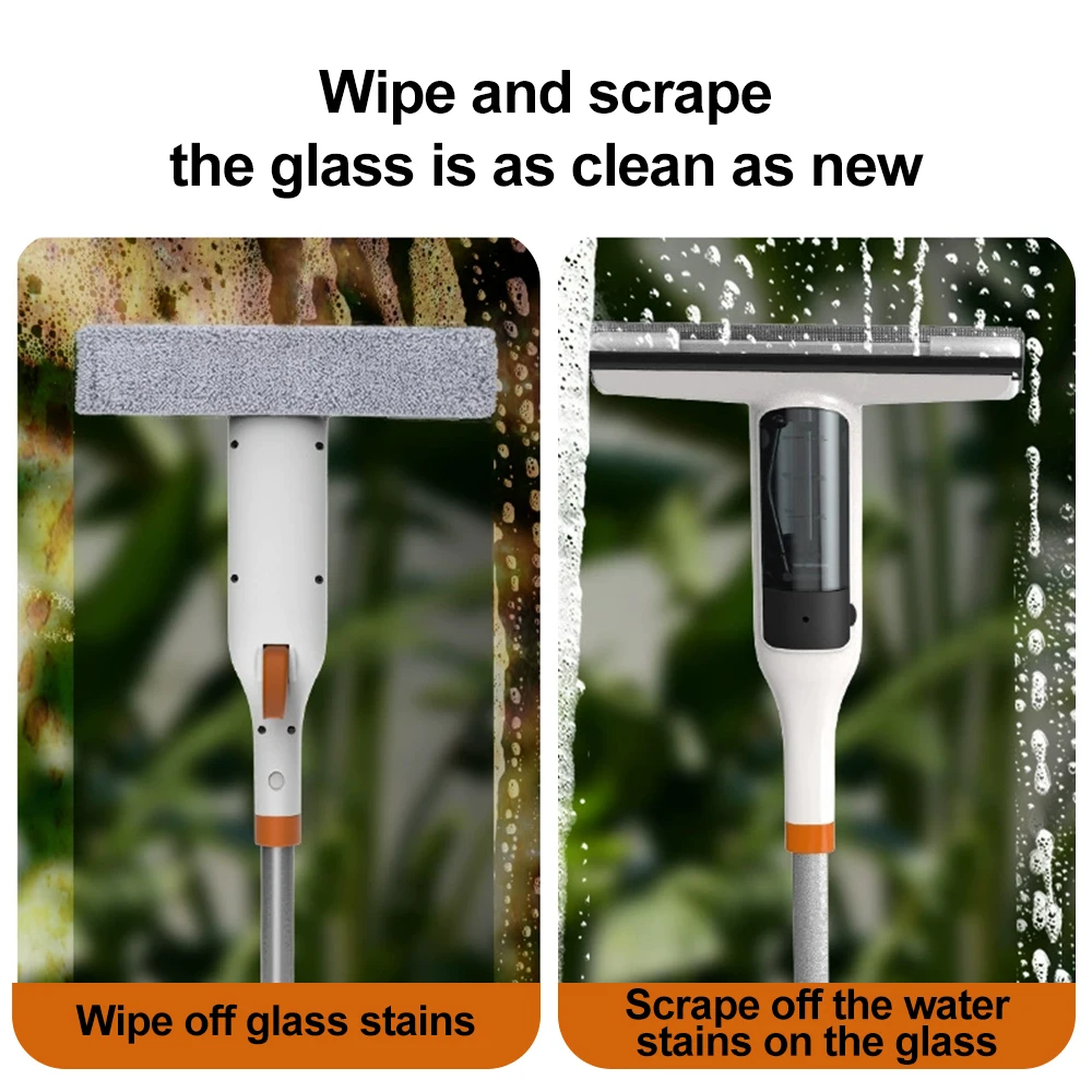 Window Glass Cleaner Mop Double-Sided Window Cleaning Kit Household With Scraper Glass Spray Washer With Extension: 3 - 5 Days Free Delivery only UK